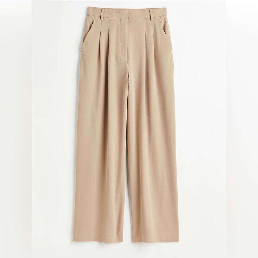 H&M: Wide-Leg Pants, Size 4, Beige